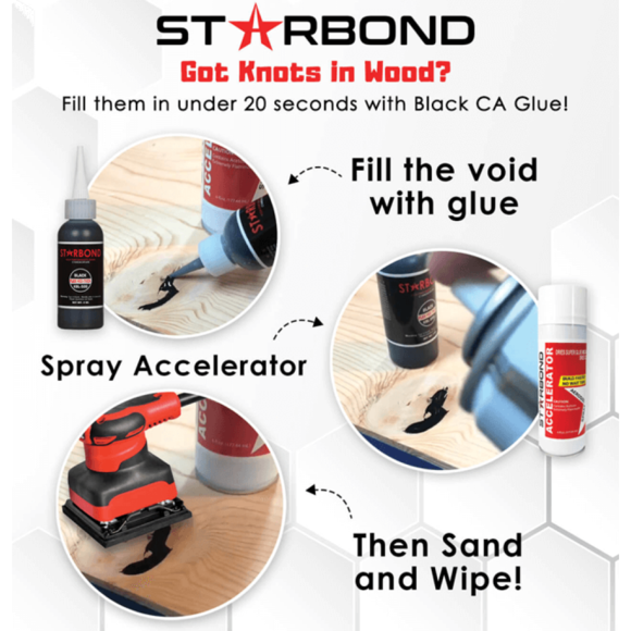 Starbond Black Medium CA Glue, 2 oz - Maine Urban Timber Company